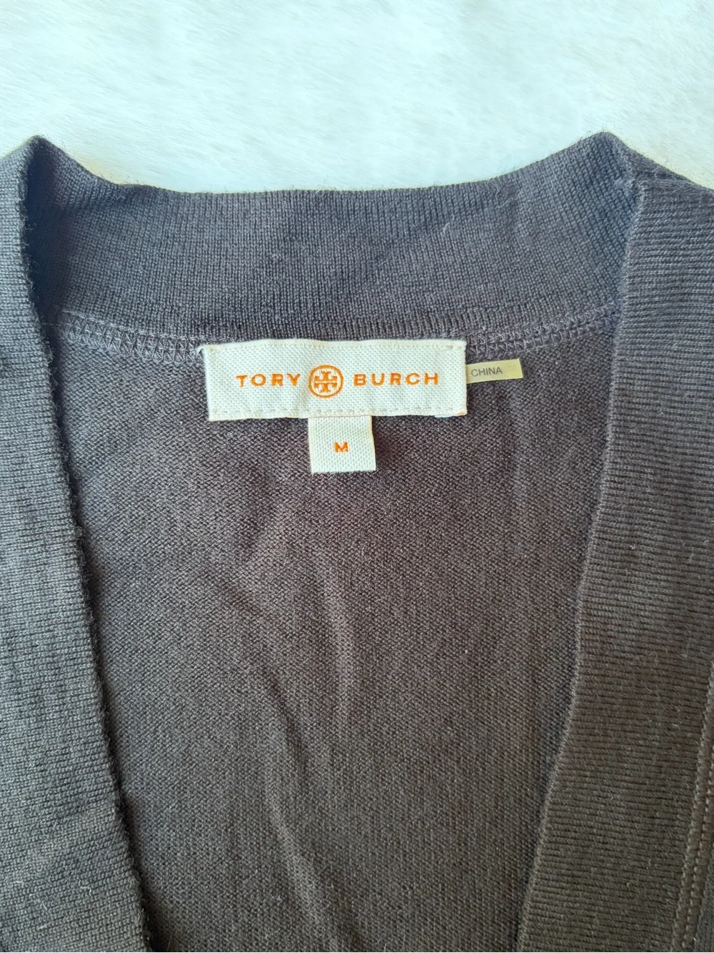 Tory Burch Black Cotton Simone Cardigan